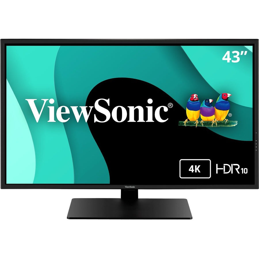 ViewSonic VX4381-4K 43 Inch 4K Monitor, MVA Display with HDR10 for Ultimate Home Entertainment and Large-Format Productivity, Eye Care Technology, HDMI, and DisplayPort Inputs