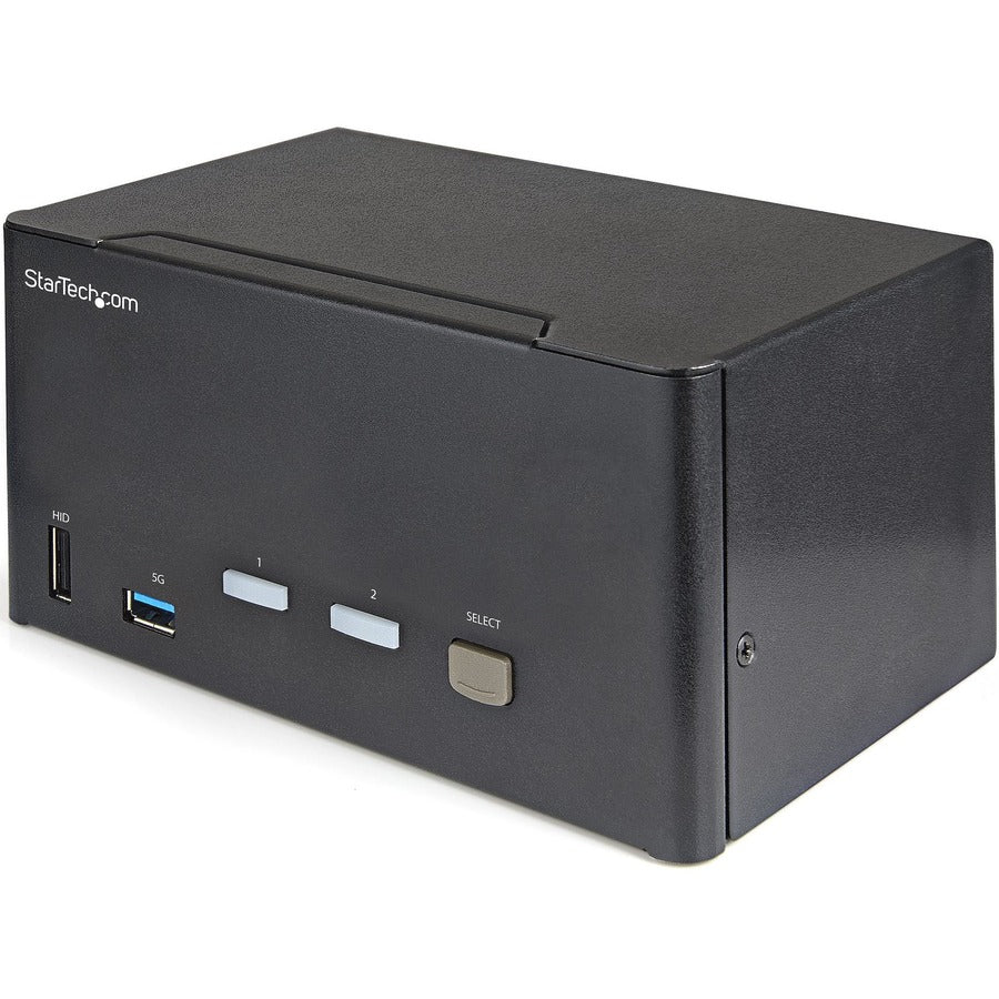 StarTech 2 Port Triple Monitor DisplayPort KVM Switch, 4K 60Hz UHD HDR, DP 1.2, 2 Port USB 3.0 Hub, 4x USB HID, Audio, Hotkey, TAA