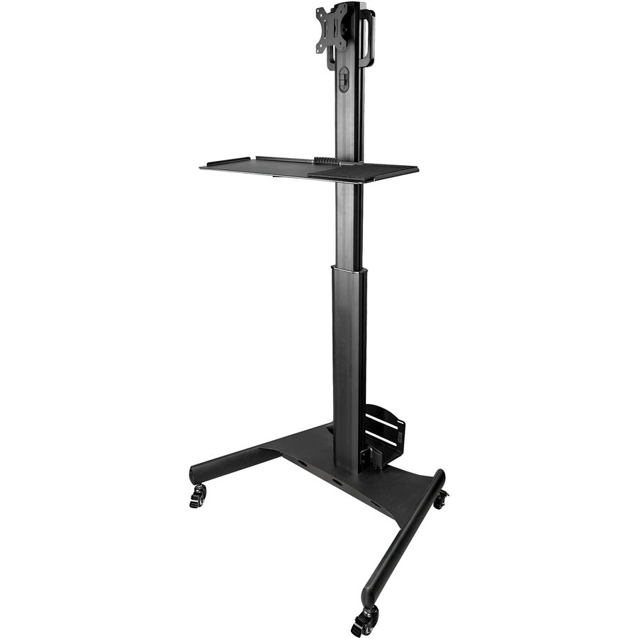 StarTech Mobile Standing Workstation with Monitor Mount, CPU/PC Holder, Height Adjustable Desktop Computer Cart, Standing Workstation