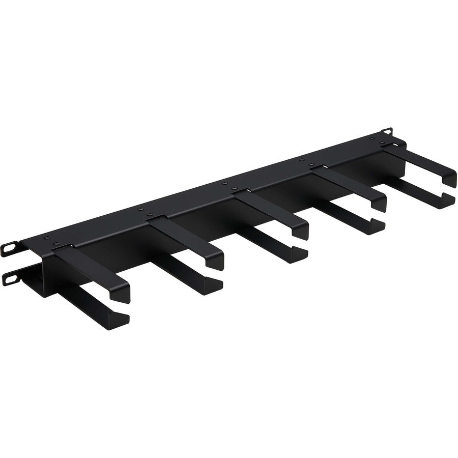 Eaton Tripp Lite Series Horizontal Cable Manager - Metal Rings, Black, 1U