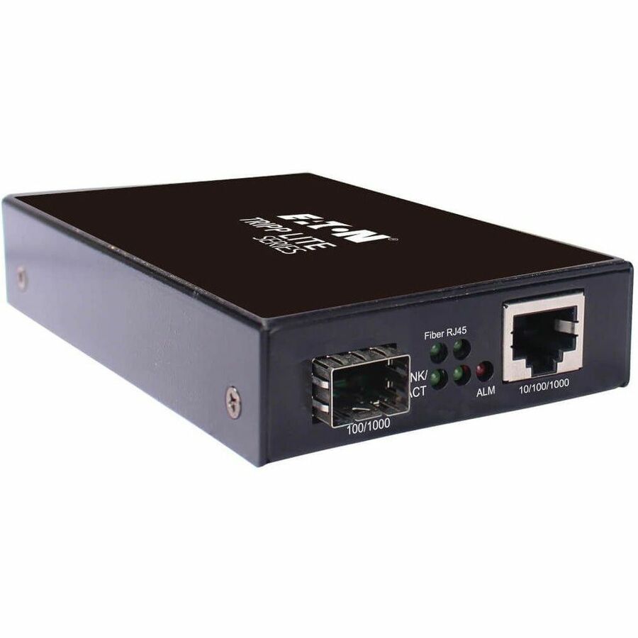 Tripp Lite by Eaton Hardened Gigabit Fiber to Ethernet Media Converter 10/100/1000 Mbps RJ45/SFP -10° to 60°C