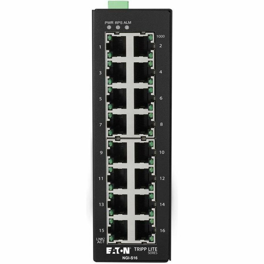 Tripp Lite by Eaton 16-Port Lite Managed Industrial Gigabit Ethernet Switch - 10/100/1000 Mbps, -10° to 60°C, DIN Mount
