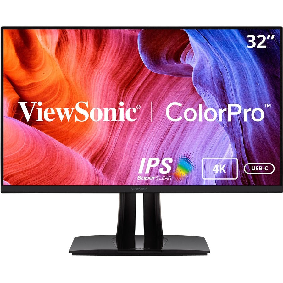 ViewSonic VP3256-4K 32 Inch 4K ColorPro Monitor, IPS Display with 100% sRGB and Pantone Validated for Professional Content Creation, Advanced Ergonomics, 60W USB-C, HDMI, and DisplayPort Inputs