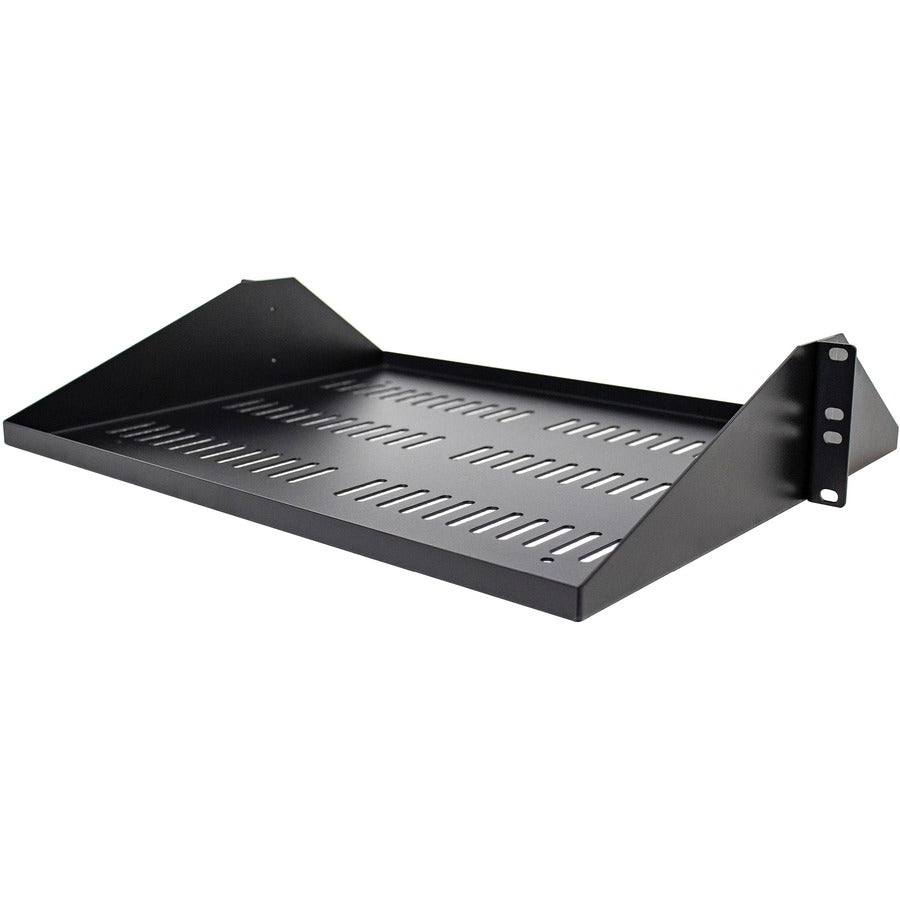 StarTech 2U Vented Server Rack Shelf - Center Mount Fixed 14" Deep Cantilever Rackmount Tray for 19" Data/AV/Network w/Cage Nuts