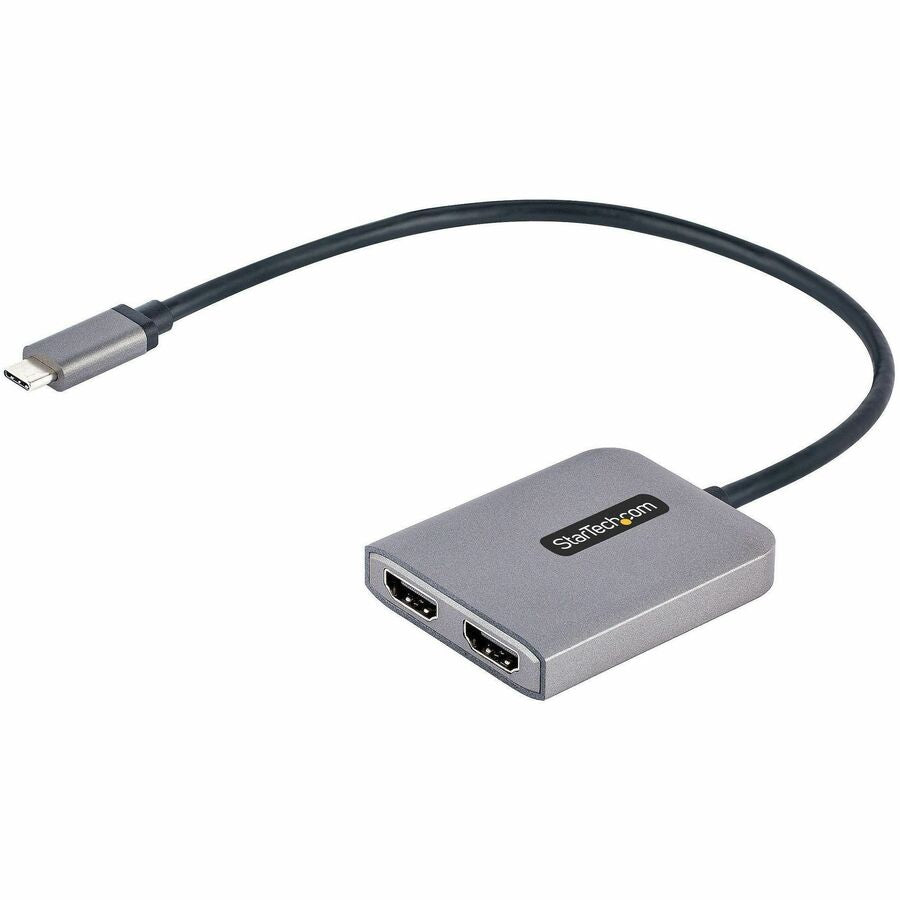 StarTech USB-C to Dual HDMI Adapter, USB Type-C Multi-Monitor MST Hub, Dual 4K 60Hz HDMI Laptop Display Extender / Splitter, Windows