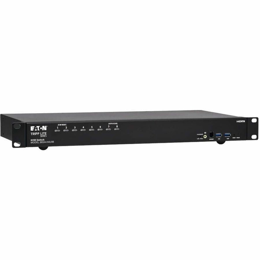 Tripp Lite by Eaton 8-Port 4K HDMI/USB KVM Switch - 4K 60 Hz Video/Audio, USB Peripheral Sharing, 1U Rack-Mount