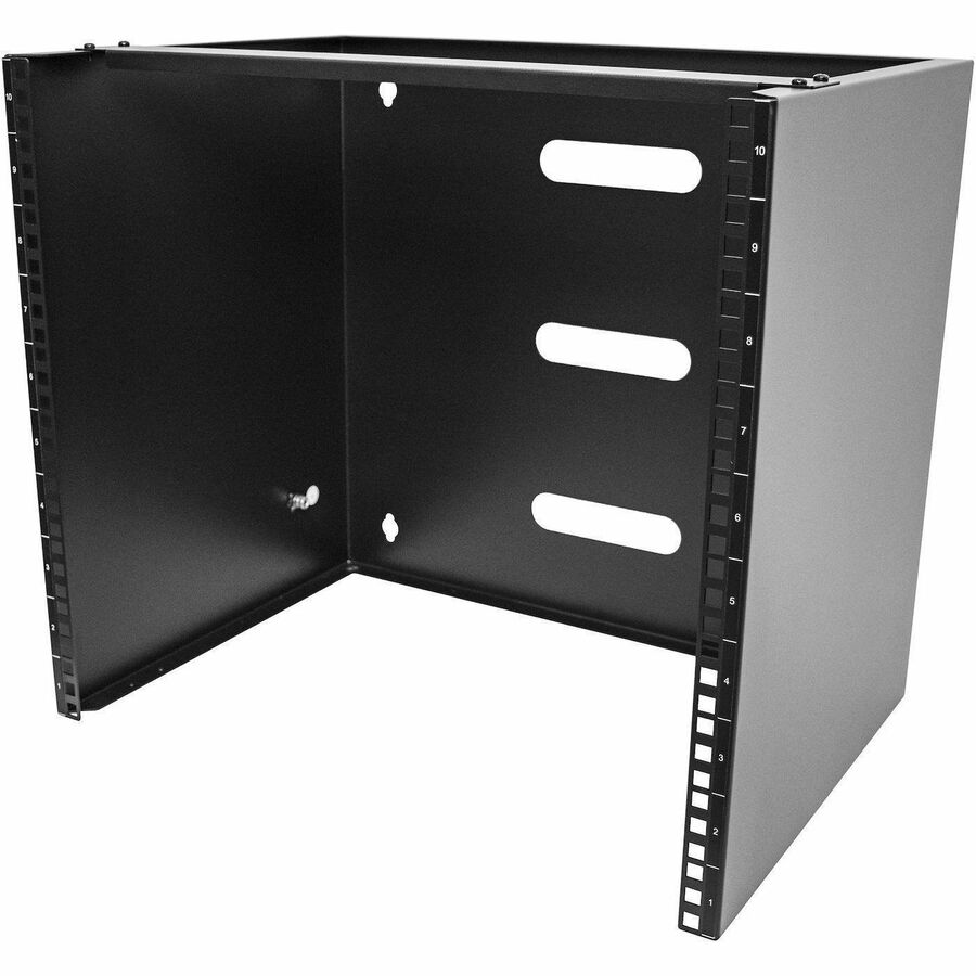 StarTech 10U Wall Mount Rack, 14in Deep, 19 inch Wall Mount Network Rack, Wall Mounting Patch Panel Bracket for Switch/IT Equipment
