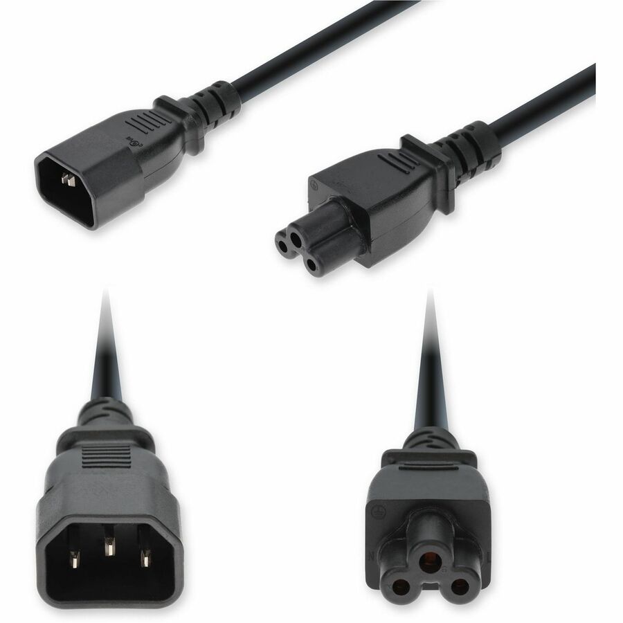 AddOn 8ft C5 Female to C14 Male 17AWG 100-250V at 10A Black Power Cable