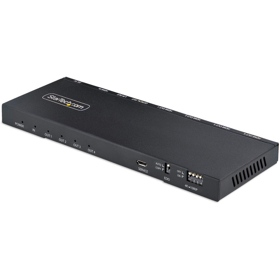 StarTech 4-Port HDMI Splitter, 4K 60Hz HDMI 2.0, 1 In 4 Out HDMI Splitter, 4K HDMI Splitter w/Built-in Scaler, 1x4 HDMI Display/Output