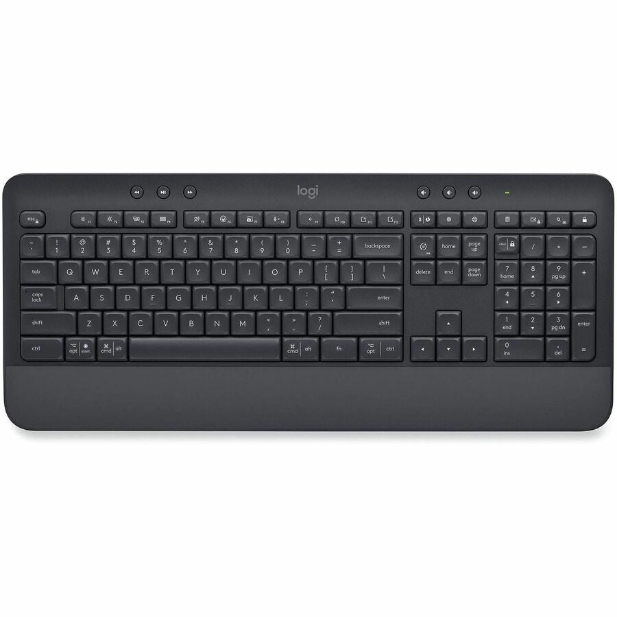 Logitech Signature K650 Comfort Full-Size Wireless Keyboard with Wrist Rest, BLE Bluetooth or Logi Bolt, Graphite