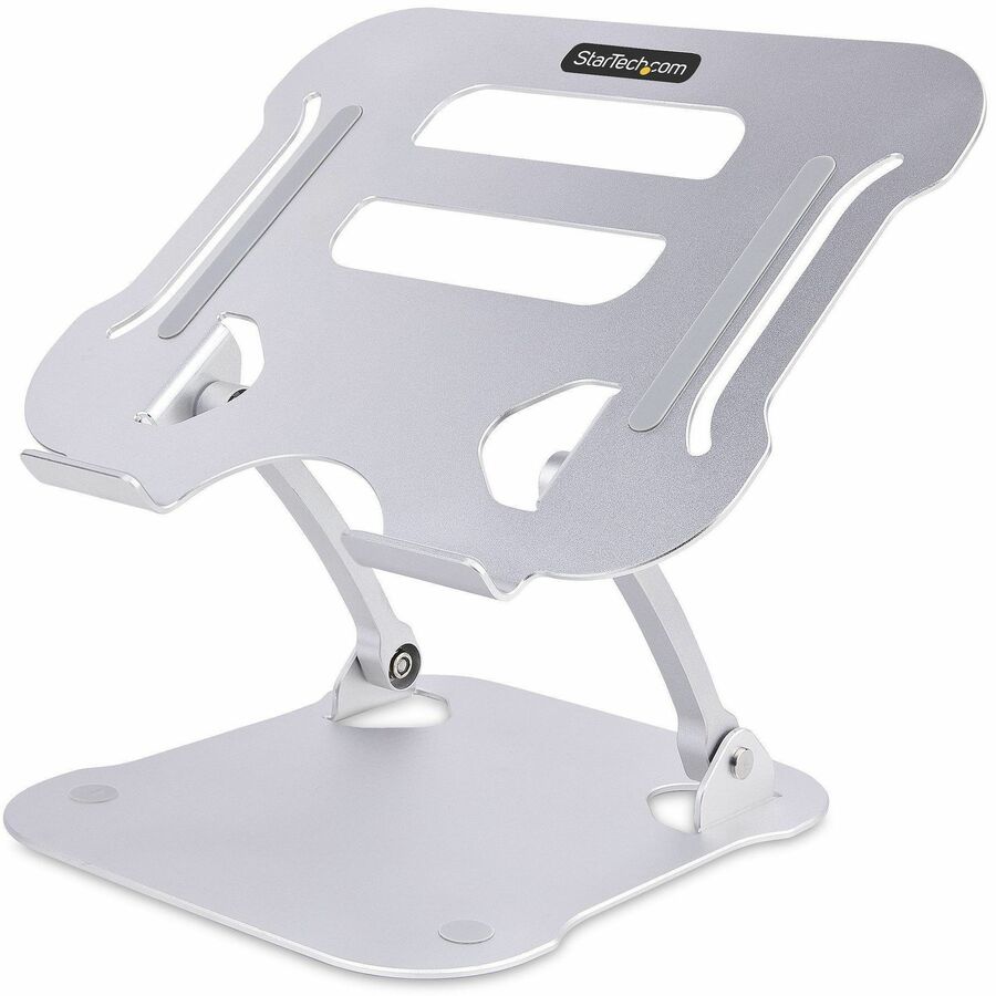 StarTech Laptop Stand for Desk, Ergonomic Laptop Stand Adjustable Height, Aluminum, Up to 22lb/10kg, Foldable Notebook Riser/Lift