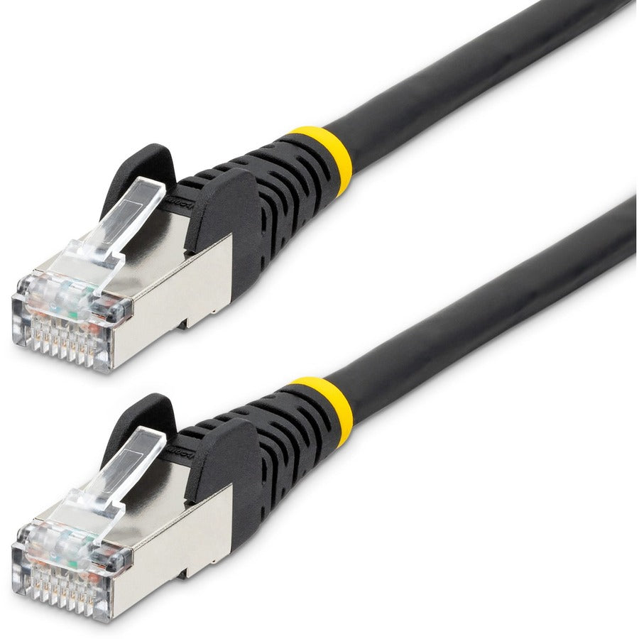 StarTech 25ft CAT6a Ethernet Cable, Black Low Smoke Zero Halogen (LSZH) 10 GbE 100W PoE S/FTP Snagless RJ-45 Network Patch Cord