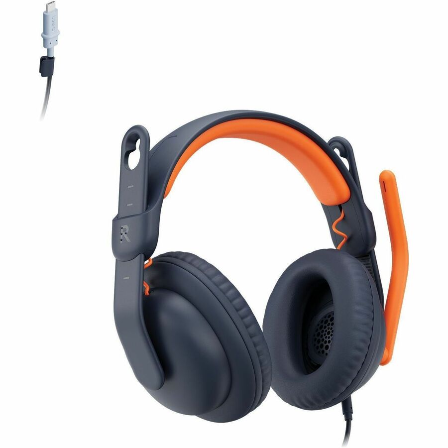 Logitech Zone Learn Wired Headset with Microphone for Learners, Comfortable and Adjustable Fit for Kids, USB C