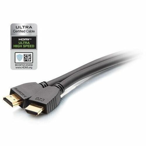 C2G 12ft Plus Series Ultra High Speed HDMI Cable with Ethernet - In-Wall CL2 Rated - 8K 60Hz - M/M - Black