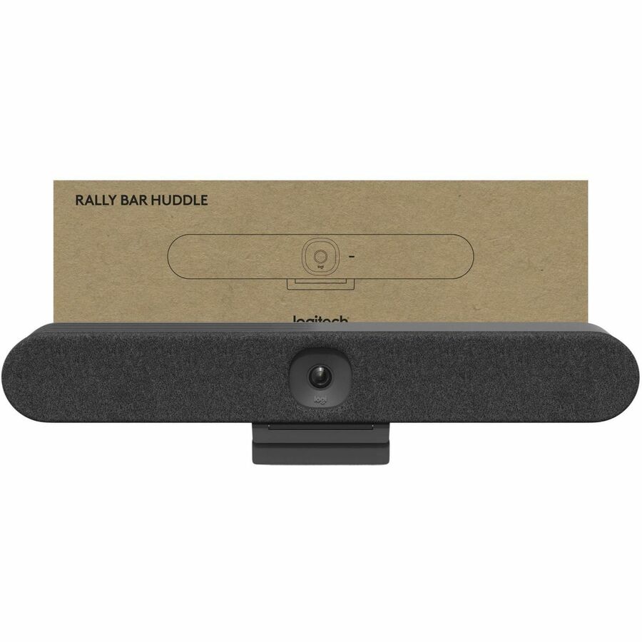Logitech Rally Bar Huddle Video Conferencing Bar for Huddle Spaces and Small Rooms, All-in-one 4K Camera, AI-Powered Audio, USB Plug-and-Play, Works with Zoom, Microsoft Teams, Google Meet