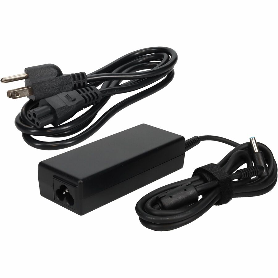 AddOn HP H6Y89UTABA Compatible 65W 19.5V at 3.33A Black 4.5 mm x 3.0 mm Laptop Power Adapter and Cable with 7.4mm x 5.0mm tip adapter