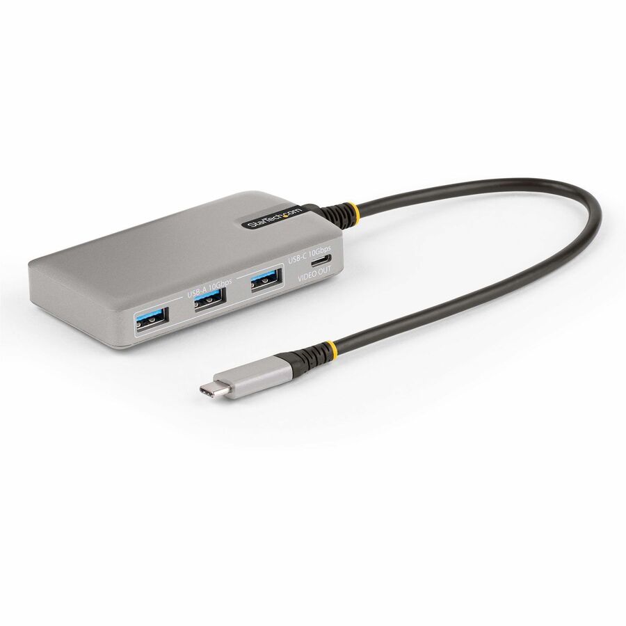 StarTech 4-Port USB-C Hub with USB-C DP Alt Mode Video Output, 3x USB-A, 1x USB-C, 100W Power Delivery Pass-Through, USB 3.2 10Gbps