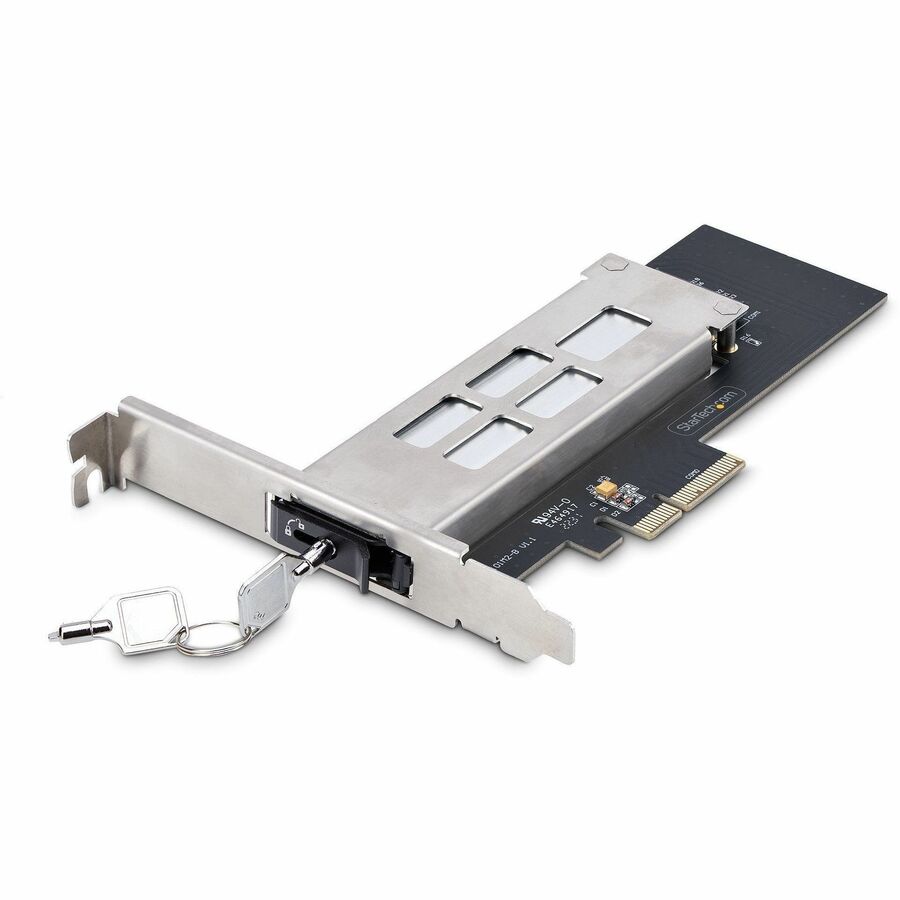 StarTech M.2 NVMe SSD to PCIe x4 Removable Mobile Rack for PCI Express Expansion Slot, Tool-less Installation, PCIe Hot-Swap Drive Bay