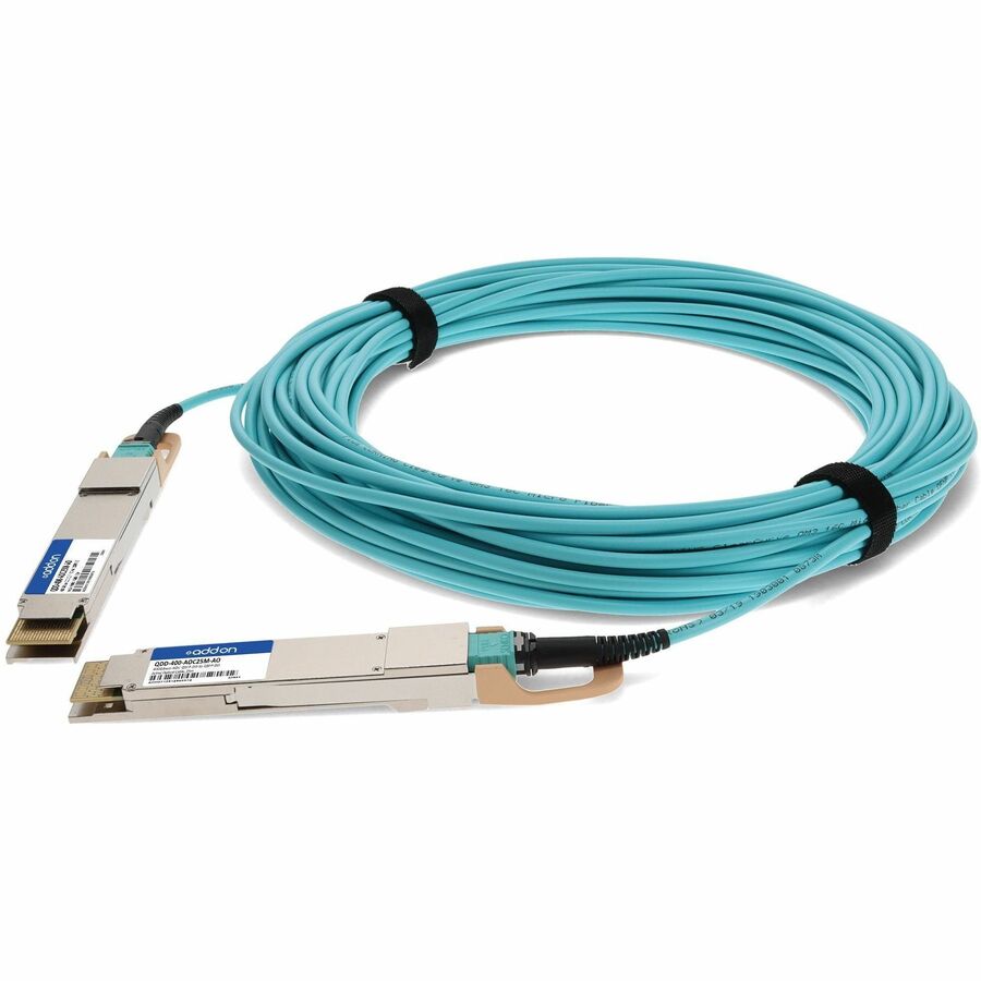 AddOn Cisco QDD-400-AOC25M Compatible TAA Compliant 400GBase-AOC QSFP-DD to QSFP-DD Active Optical Cable (850nm, MMF, 25m)