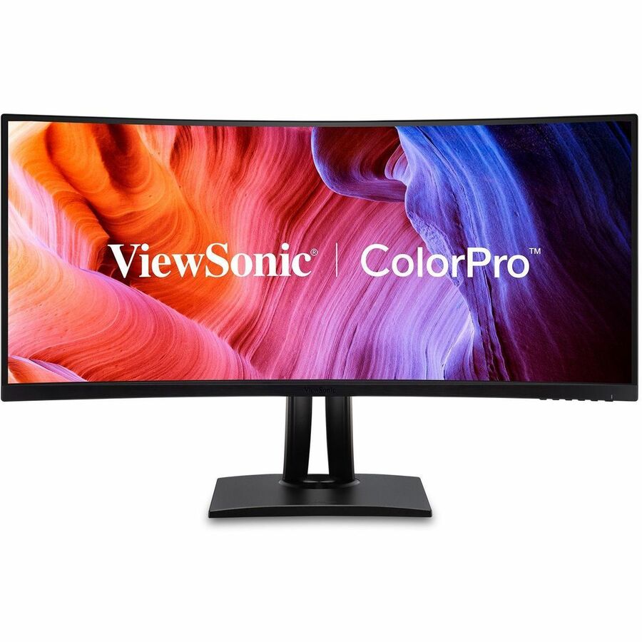 ViewSonic VP3456A 34 Inch 1440p Ultrawide ColorPro Monitor, Curved Display with 100% sRGB and Pantone Validated for Professional Graphic Design, Advanced Ergonomics, 100W USB-C, HDMI, and DP Inputs