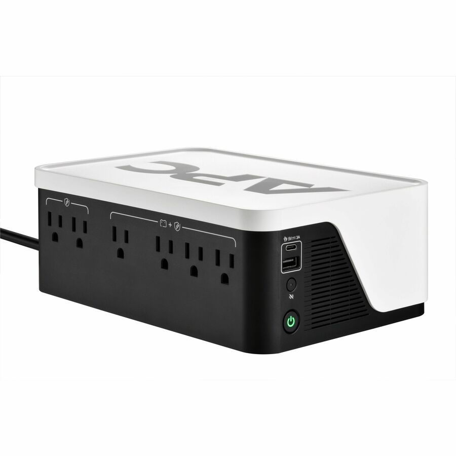 APC Back-UPS, 500VA/300W, Floor/Wall Mount, 120V, 6x NEMA 5-15R outlets, USB Type A + C Ports, Battery is not user replaceable