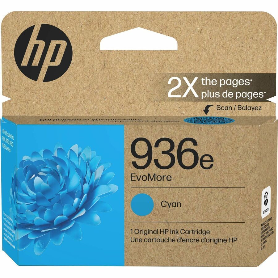 HP EvoMore 936e Original High Yield Inkjet Ink Cartridge - Cyan - 1 Each