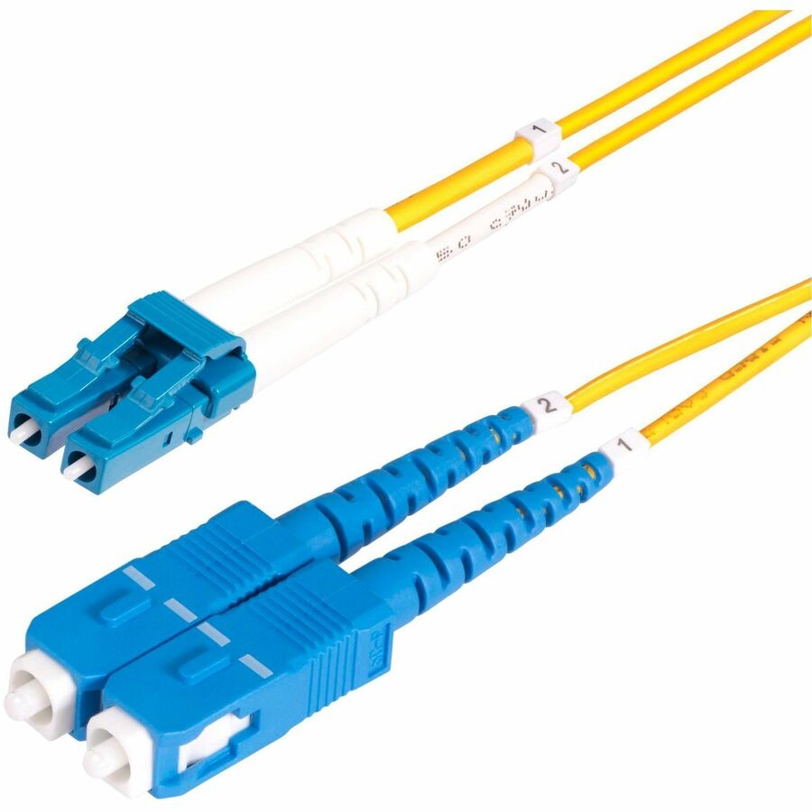 StarTech 30m (98.4ft) LC to SC (UPC) OS2 Single Mode Duplex Fiber Optic Cable, 9/125, 100G, Low Insertion Loss, LSZH Fiber Jumper Cord