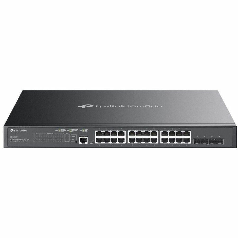TP-Link 24-Port Gigabit and 4-Port 10GE SFP+ L2+ Managed Switch with 24-Port PoE+