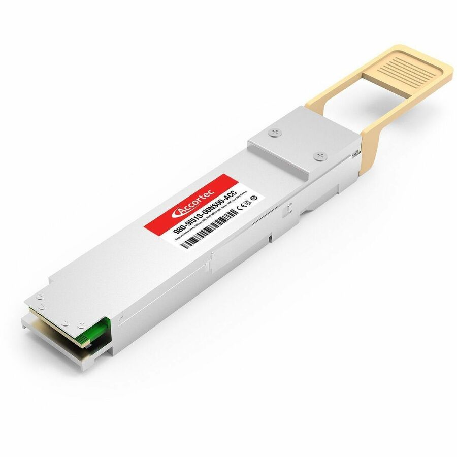 Accortec Single Port Transceiver, 400Gbps, NDR, OSFP, MPO12 APC, 850nm MMF 50m, Flat Top NVIDIA Compatible