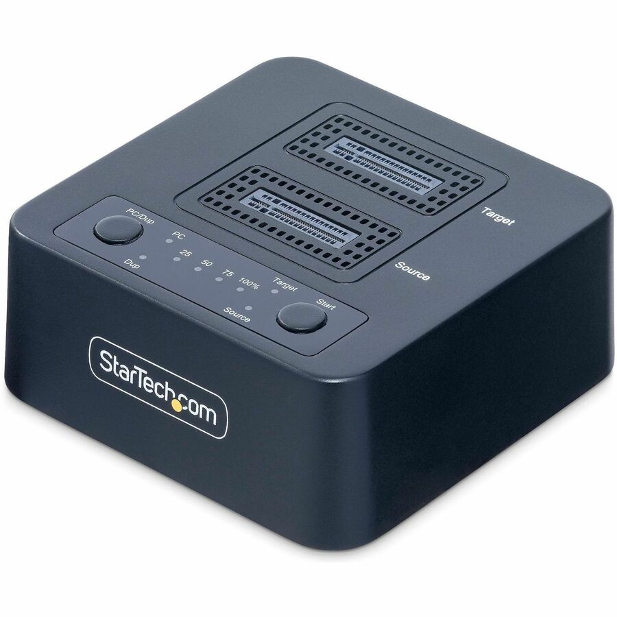 StarTech 1:1 M.2 NVMe Drive Duplicator, 90GBpm Standalone M.2 SSD Cloner/Copier, USB-C 3.2 20Gbps M.2 Dual-Bay Drive Docking Station