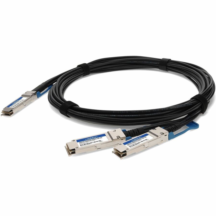 AddOn MSA and TAA 100GBase-CU QSFP28 to 2xQSFP28 Direct Attach Cable (Passive Twinax, 2.5m)