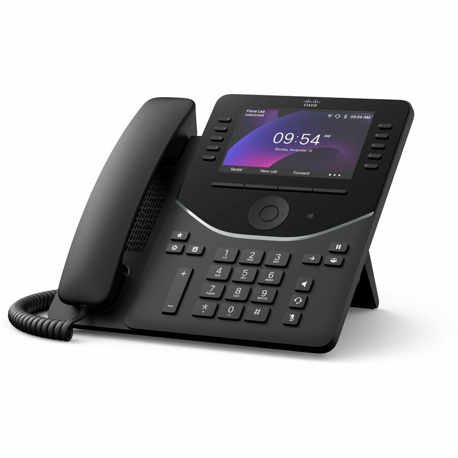 Cisco 9861 IP Phone - Corded - Corded/Cordless - Bluetooth, Wi-Fi - Desktop, Wall Mountable - Carbon Black