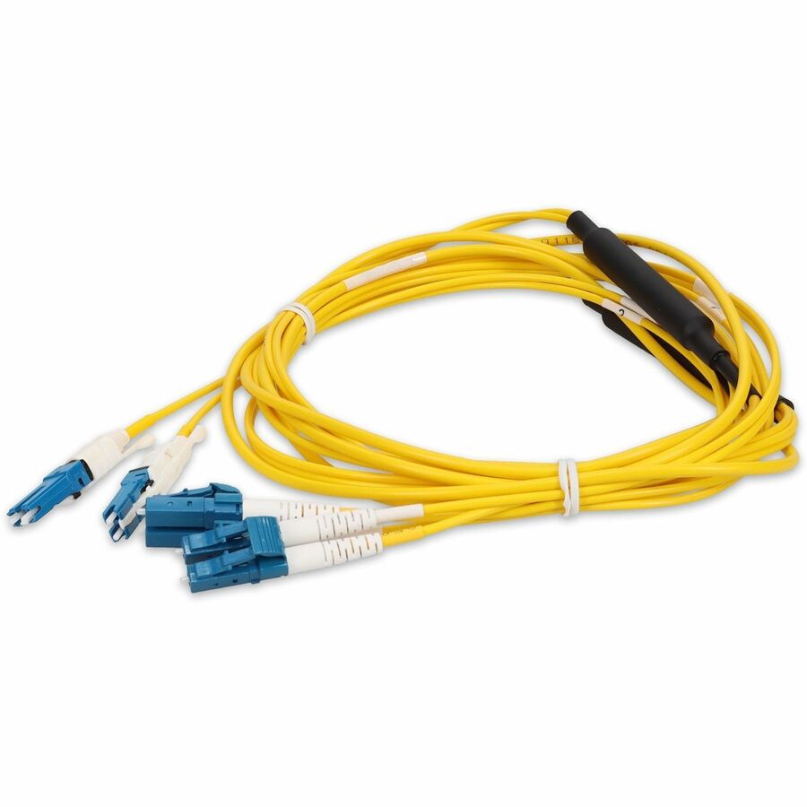 AddOn 5m 2xCS to 2xLC Yellow OS2 Quadplex OFNR (Riser-Rated) SMF (Single Mode) Fiber Patch Cable, 9/125