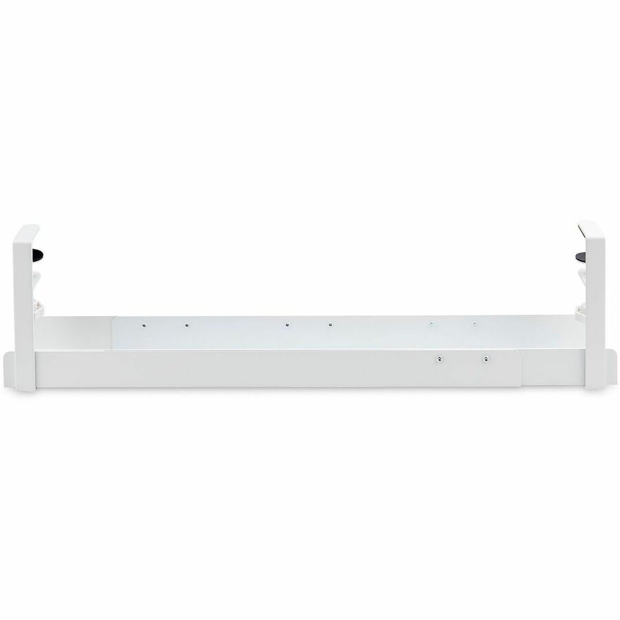 StarTech Under Desk Cable Management Tray, Length Adjustable, Clamp-On Installation, No Drilling Required, White