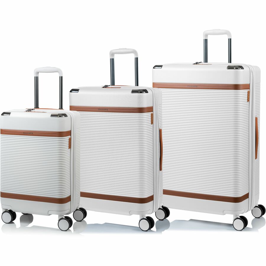 CHAMPS Vintage III Collection - 3-piece Hardside Luggage set - Ivory