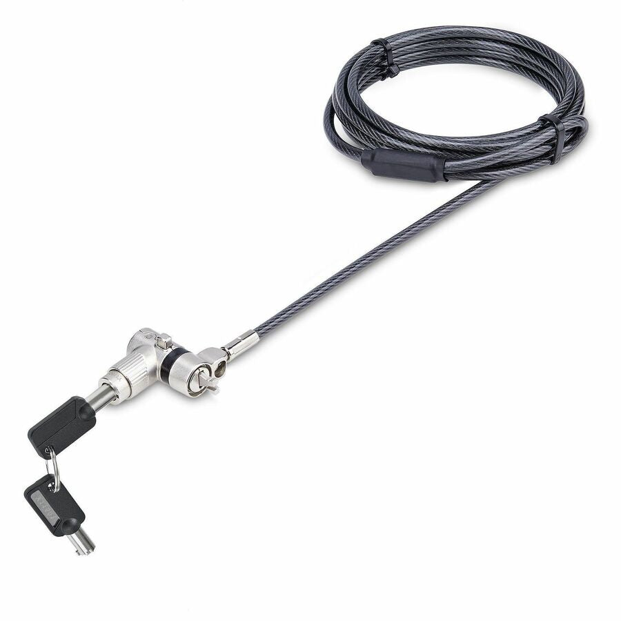 StarTech 3-in-1 Universal Laptop Lock 6.6ft, Master Keyed Locking Cable, Security Cable, Compatible w/Noble Wedge®/Nano/K-Slot, TAA