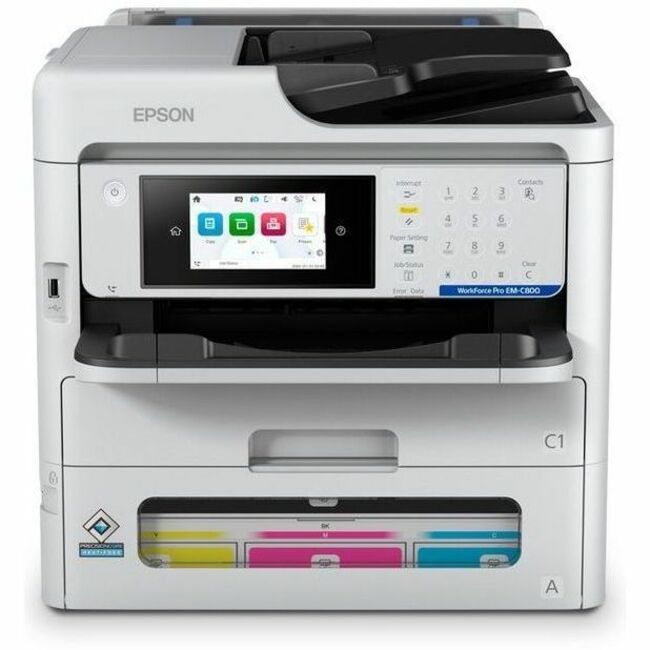 Epson WorkForce Pro EM-C800 Wired & Wireless Inkjet Multifunction Printer - Color - Black, White