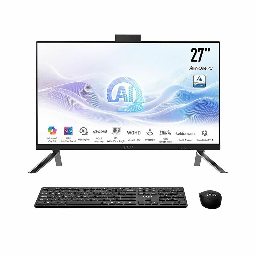 MSI Modern AM273Q AI 1UM-039US All-in-One Computer - Intel Core Ultra 5 125H - 16 GB - 1 TB PCI Express NVMe SSD - 27" WQHD - Desktop - Black - W11P - 3Y