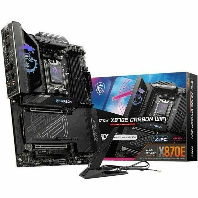 MSI MPG X870E CARBON WIFI Gaming Desktop Motherboard - AMD X870E Chipset - Socket AM5 - ATX
