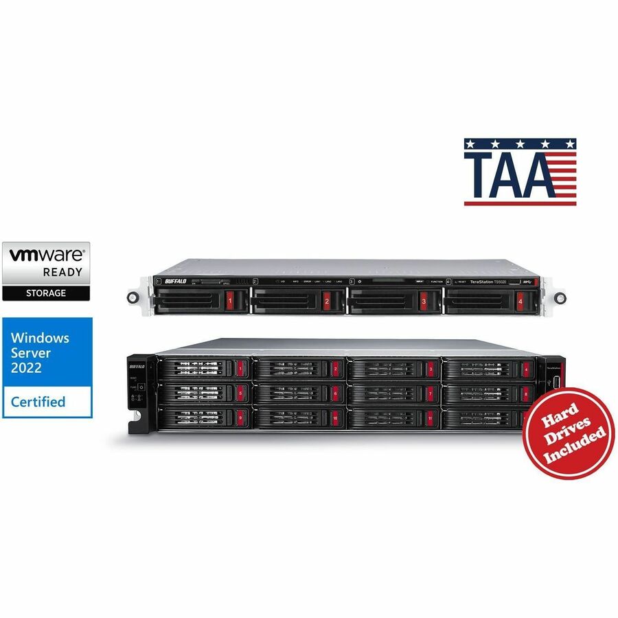 BUFFALO TeraStation 51220RH 12-Bay Secure Business 2U NAS 48TB (12x4TB) w/ Hard Drives Included