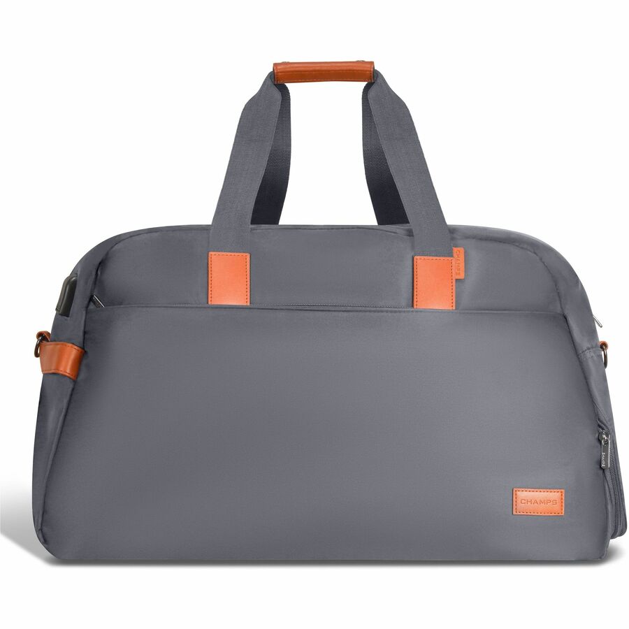 Champs Vintage Carrying Case (Duffel) for 11" to 15.6" Notebook, Tablet, Glasses, Travel, Shoes - Gray