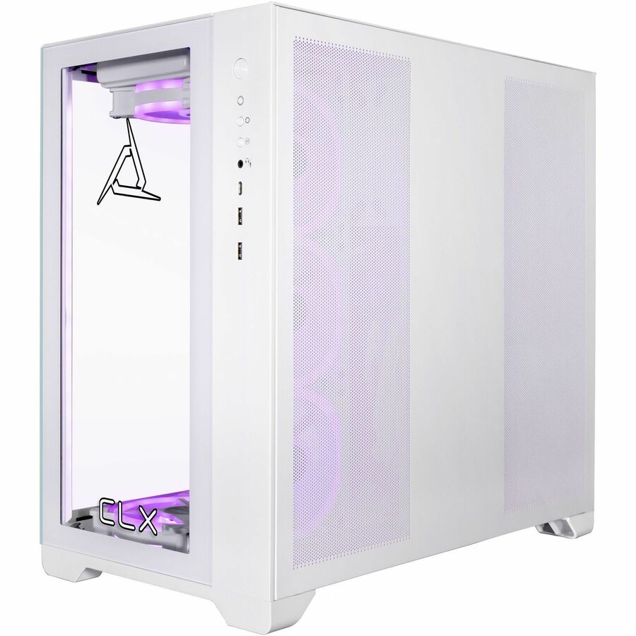CLX SET Gaming Desktop Computer - AMD Ryzen 7 7800X3D - 64 GB - 6 TB HDD - 2 TB SSD - Mid-tower - White