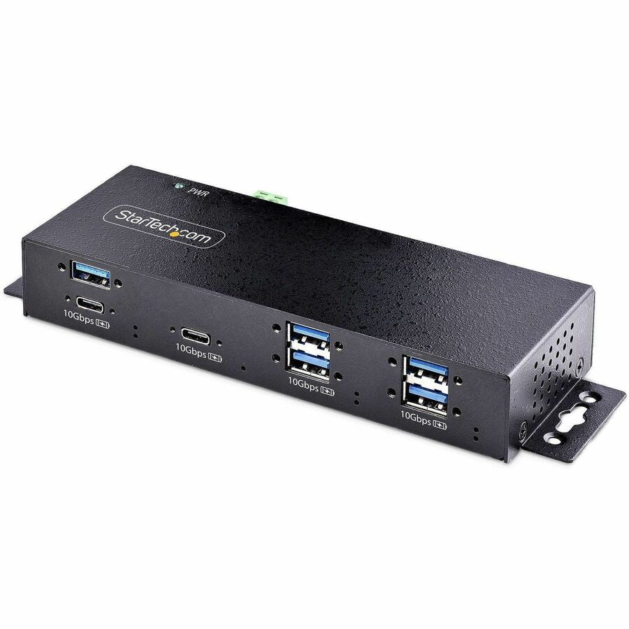 StarTech 7-Port Industrial USB 10Gbps Hub with Power Adapter, Mountable, 5x USB-A and 2x USB-C Downstream Ports, ESD Protection, TAA