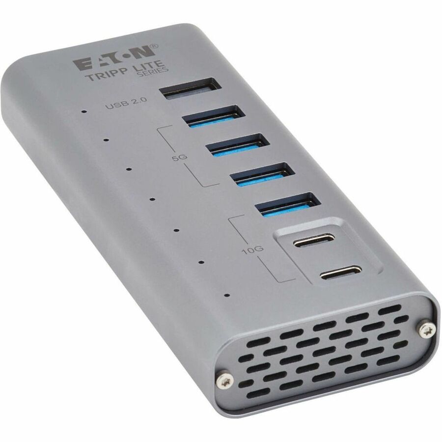 Eaton Tripp Lite Series 7-Port USB-C Hub - USB 3.2 Gen 1 and USB 3.2 Gen 2, 5 USB-A and 2 USB-C Ports, Gray