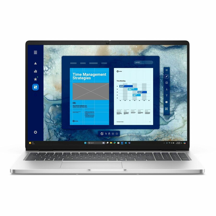 Dell Pro 16 PC16250 16" Notebook - Full HD Plus - 60 Hz - Intel Core Ultra 5 235U - vPro Technology - 16 GB - 256 GB SSD - English (US) Keyboard - Platinum Silver
