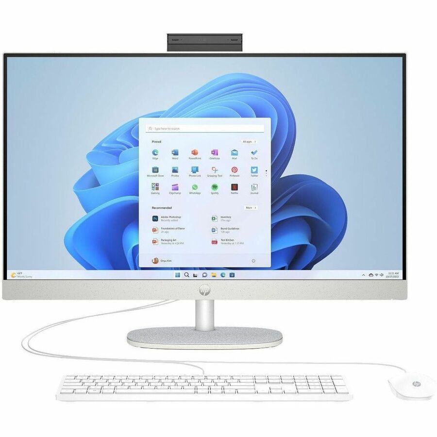 HP 27-cr0000a 27-cr0307c All-in-One Computer - AMD Ryzen 5 7520U - 16 GB - 1 TB PCI Express NVMe SSD - 27" Full HD Touchscreen - Desktop - Shell White - Refurbished