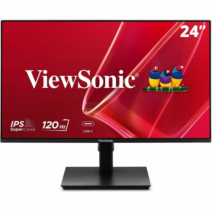 ViewSonic VA2448-MHU 24 Inch 1080p Monitor, IPS Display with 120Hz for Smooth Home and Office Viewing, Variable Refresh Rate for Home and Office, Advanced Ergonomics, HDMI, VGA, and USB C Inputs