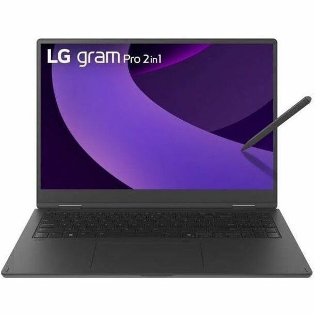 LG gram Pro 16T90TP-K.APB6U1 16" Touchscreen Convertible 2 in 1 Notebook - WQXGA+ - 120 Hz - Intel Core Ultra 7 255H - Intel Evo Platform - 32 GB - 1 TB SSD - Obsidian Black