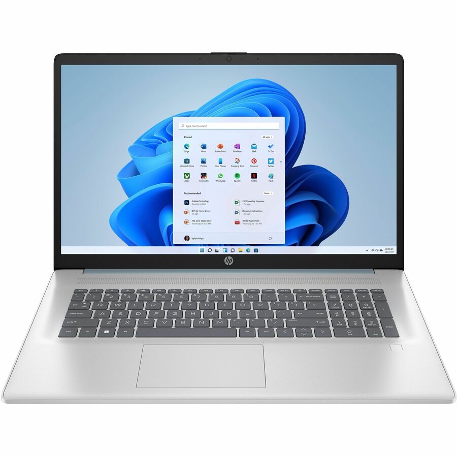 HP 17-cn3000 17-cn3142ds 17.3" Touchscreen Notebook - HD+ - Intel Core N-series N100 - 4 GB - 128 GB Flash Memory - Moonlight Blue, Natural Silver