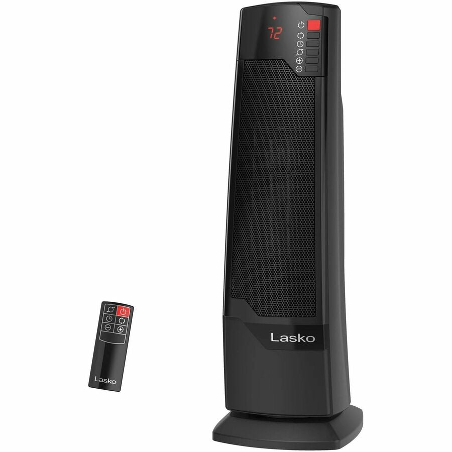 Lasko 1500W Electric Oscillating Ceramic Tower Space Heater with Remote, CT22835,Black